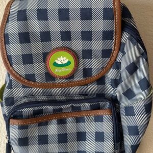 Lily Bloom Blue and Brown Checkered Backpack